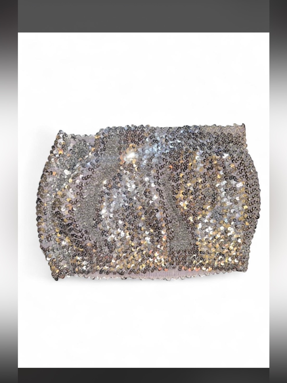 Frederick's of Hollywood Silver Sequin tube top